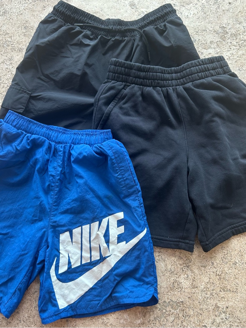 Nike and Jordan Black and Blue Athletic Shorts Trio